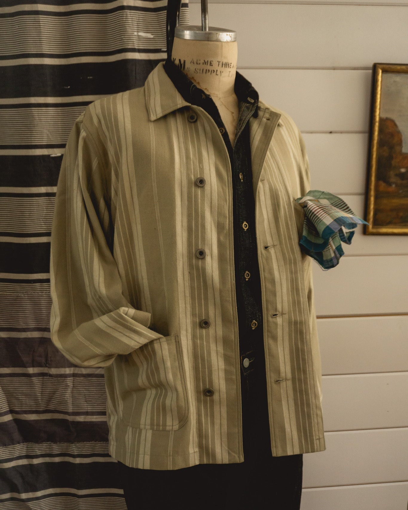 De Nimes Ticking Coat - Large