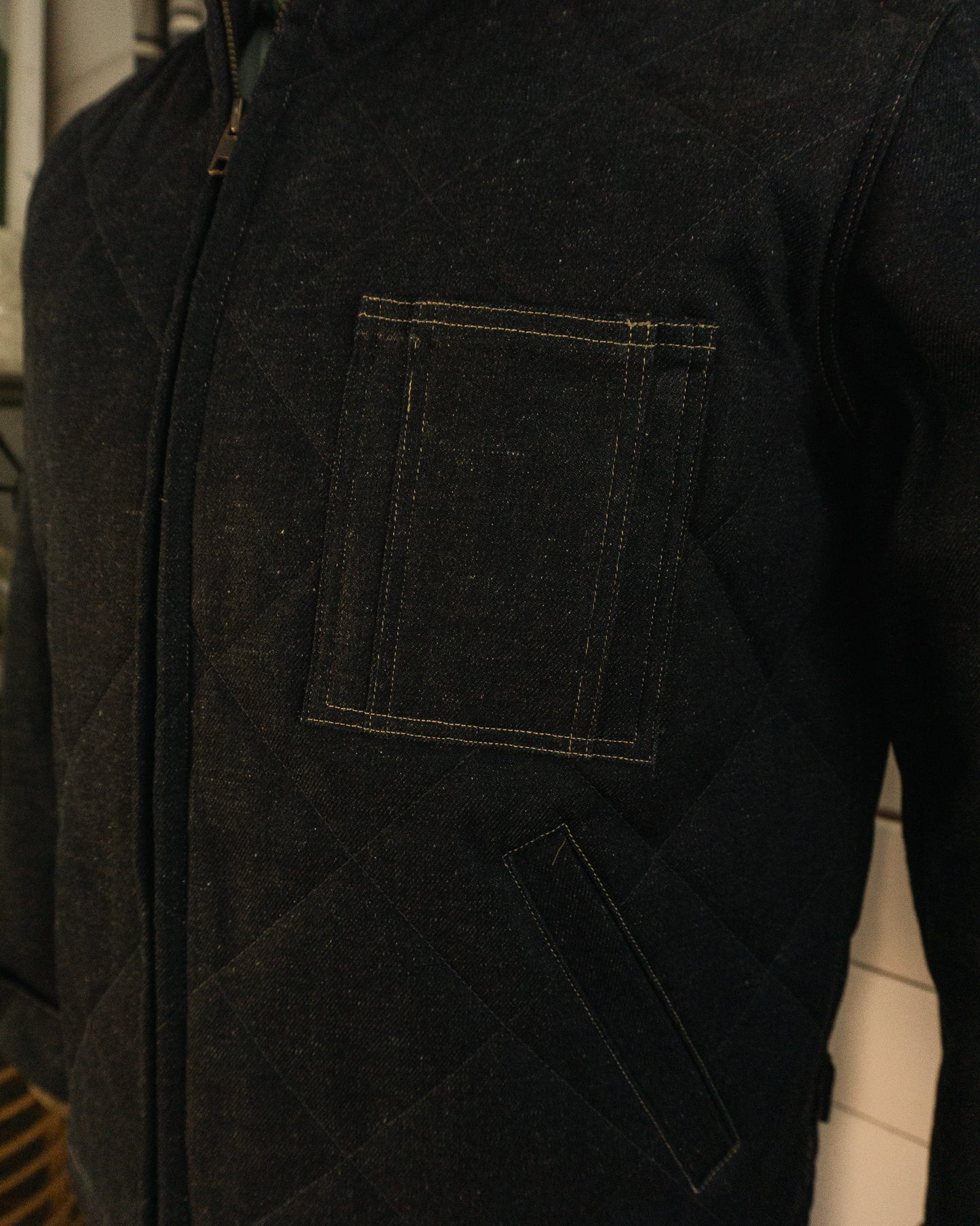 Quilted Denim Jacket - M
