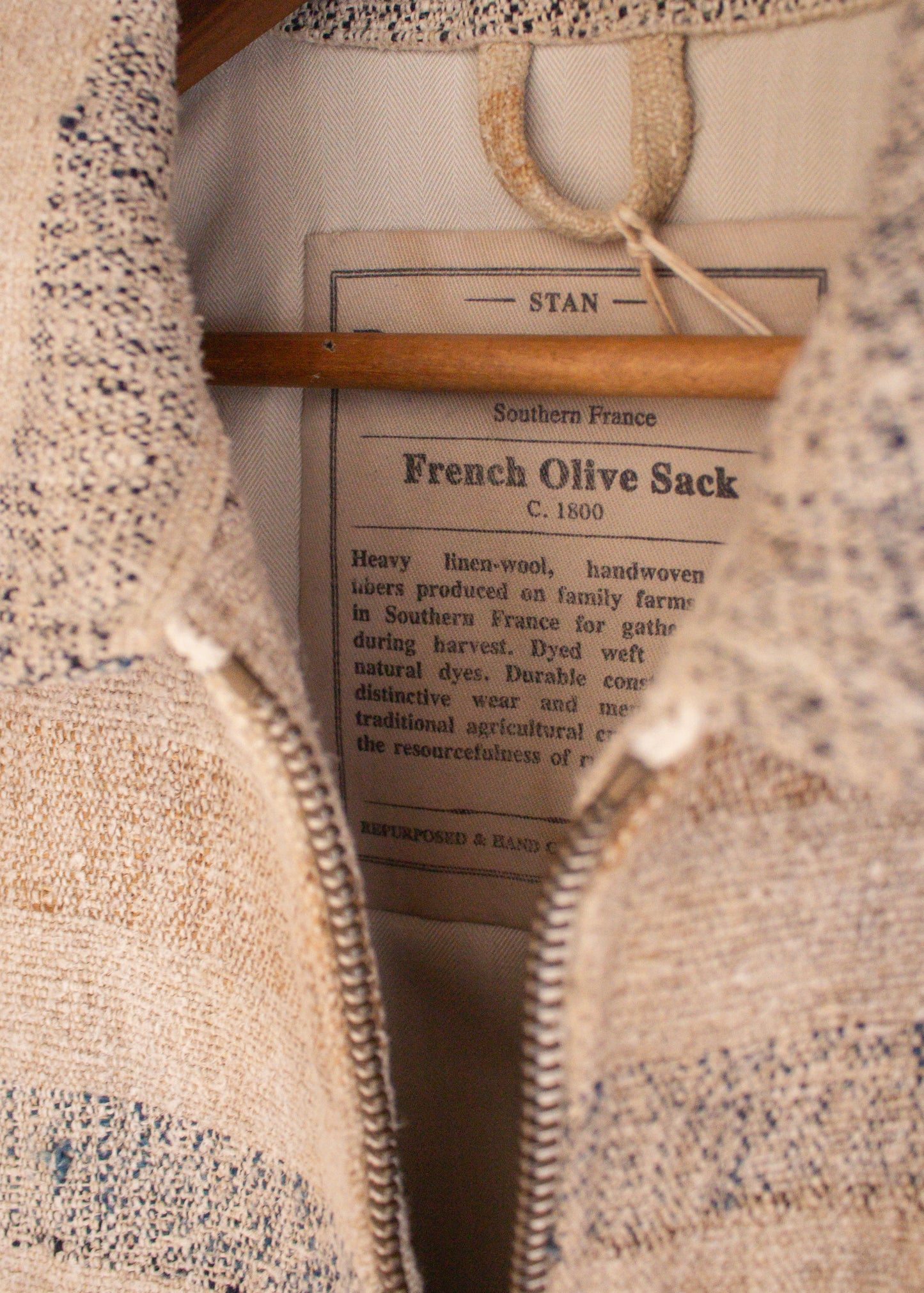 C. 1800 French Olive Harvest Sack Jacket
