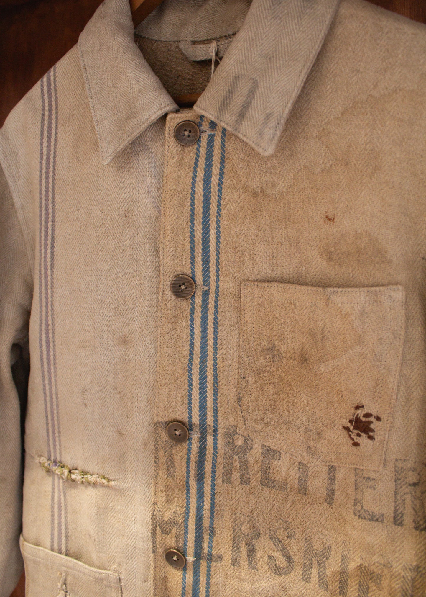 C. 1900 German Grain Sack Chore Jacket