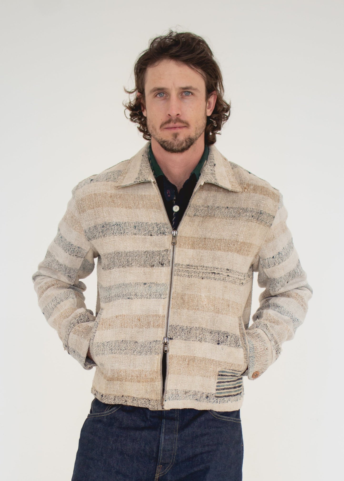 C. 1800 French Olive Harvest Sack Jacket