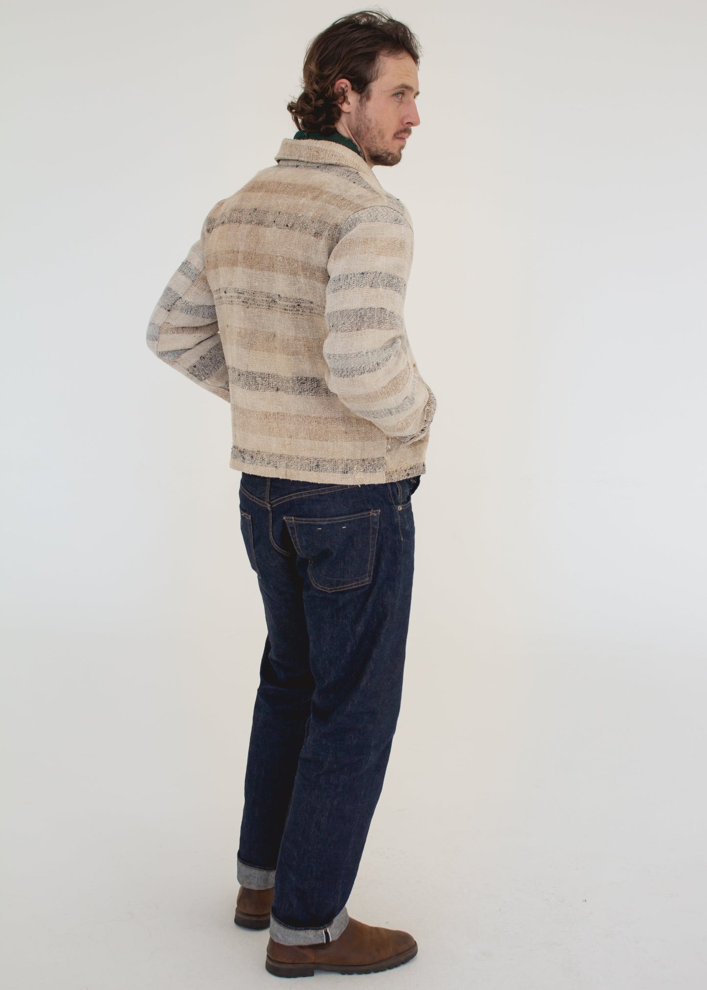 C. 1800 French Olive Harvest Sack Jacket