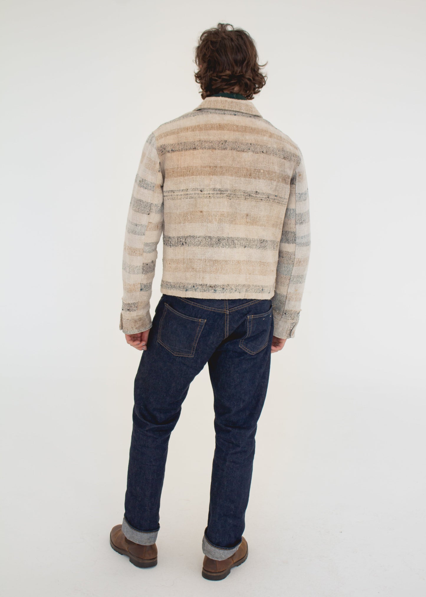 C. 1800 French Olive Harvest Sack Jacket