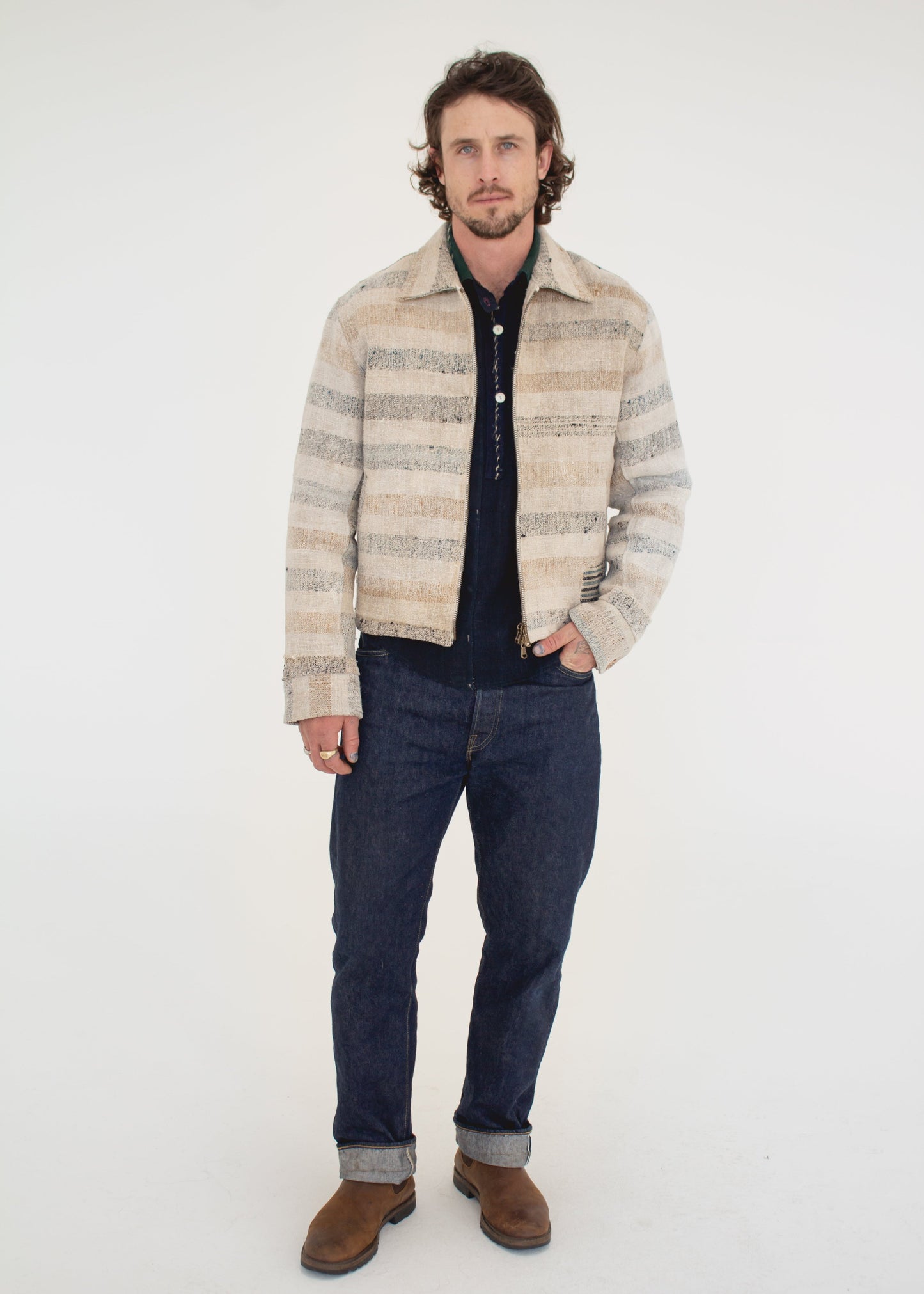 C. 1800 French Olive Harvest Sack Jacket