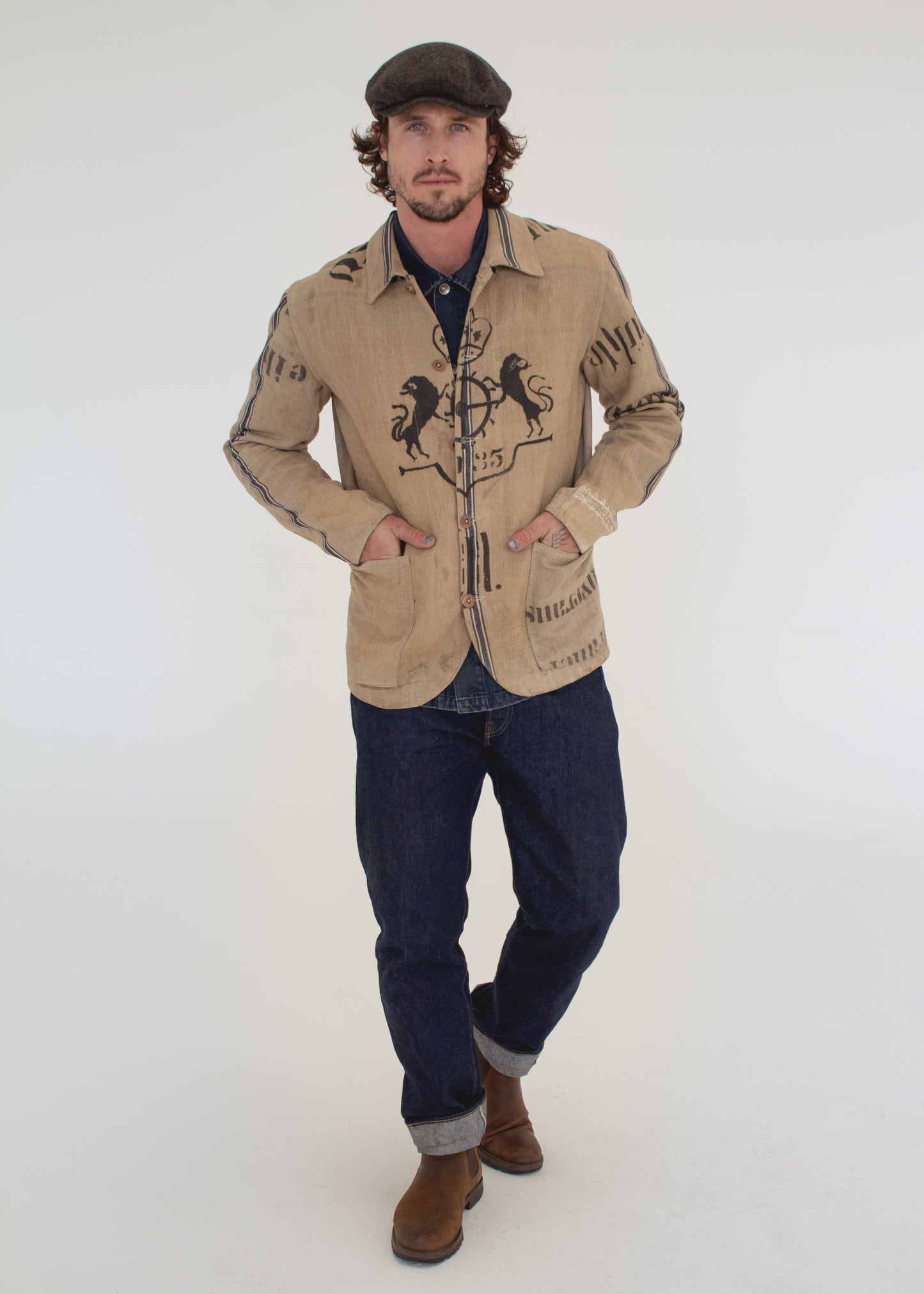 C. 1900 German Grain Sack Chore Jacket