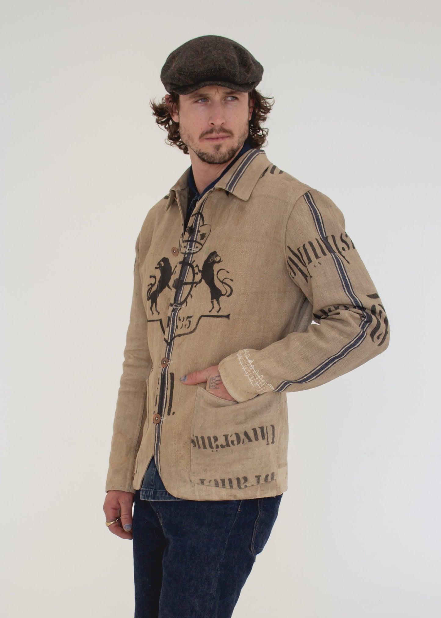 C. 1900 German Grain Sack Chore Jacket