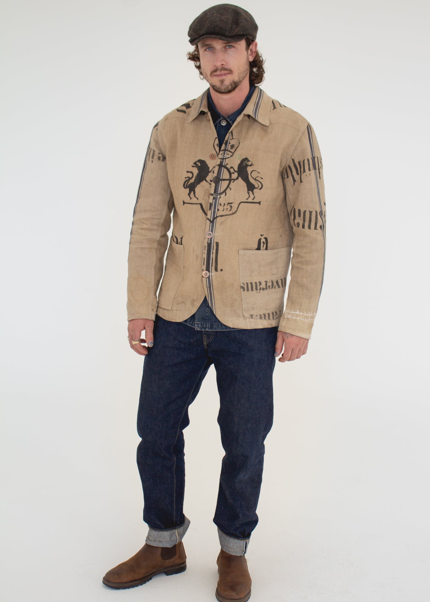 C. 1900 German Grain Sack Chore Jacket