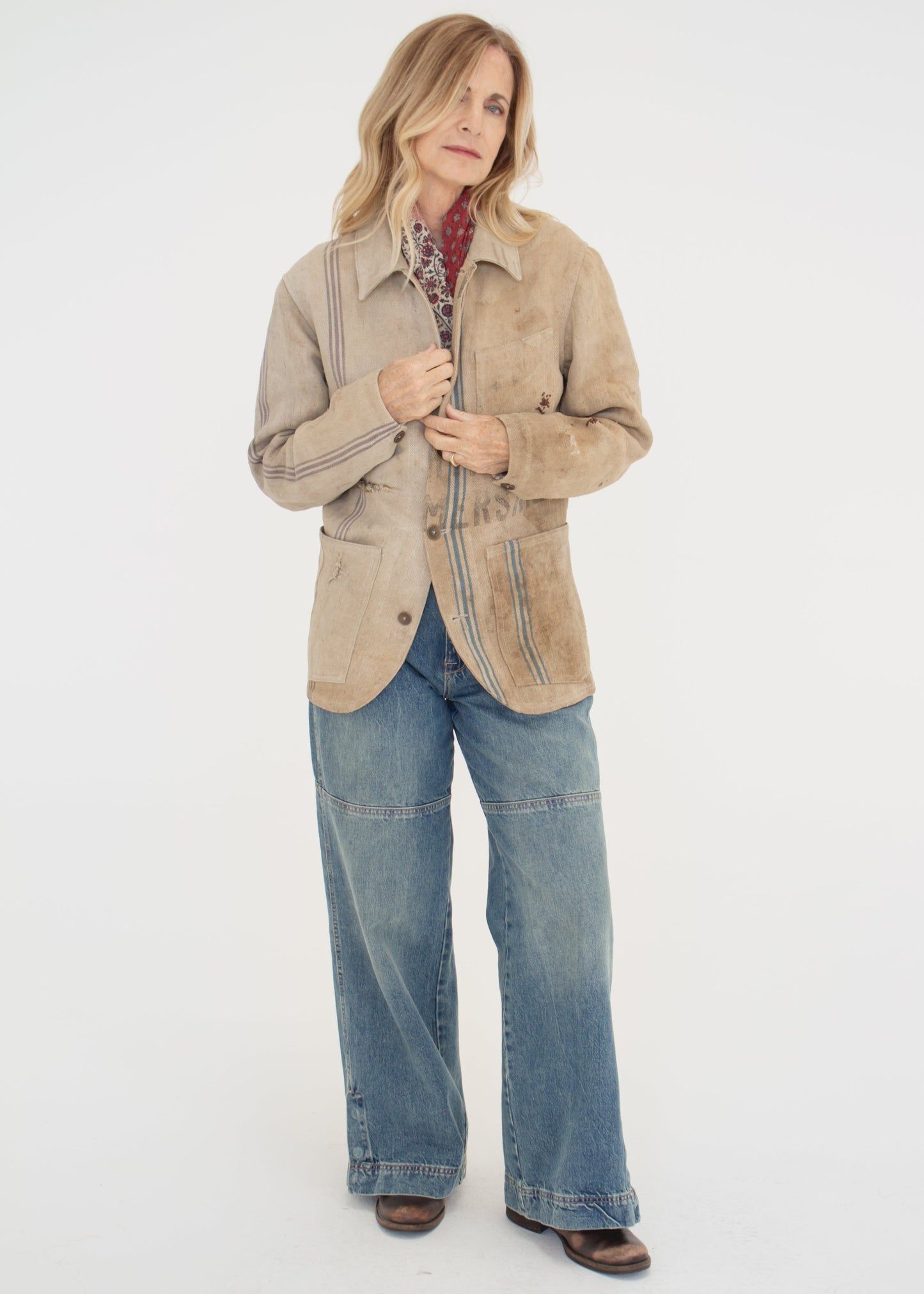 C. 1900 German Grain Sack Chore Jacket