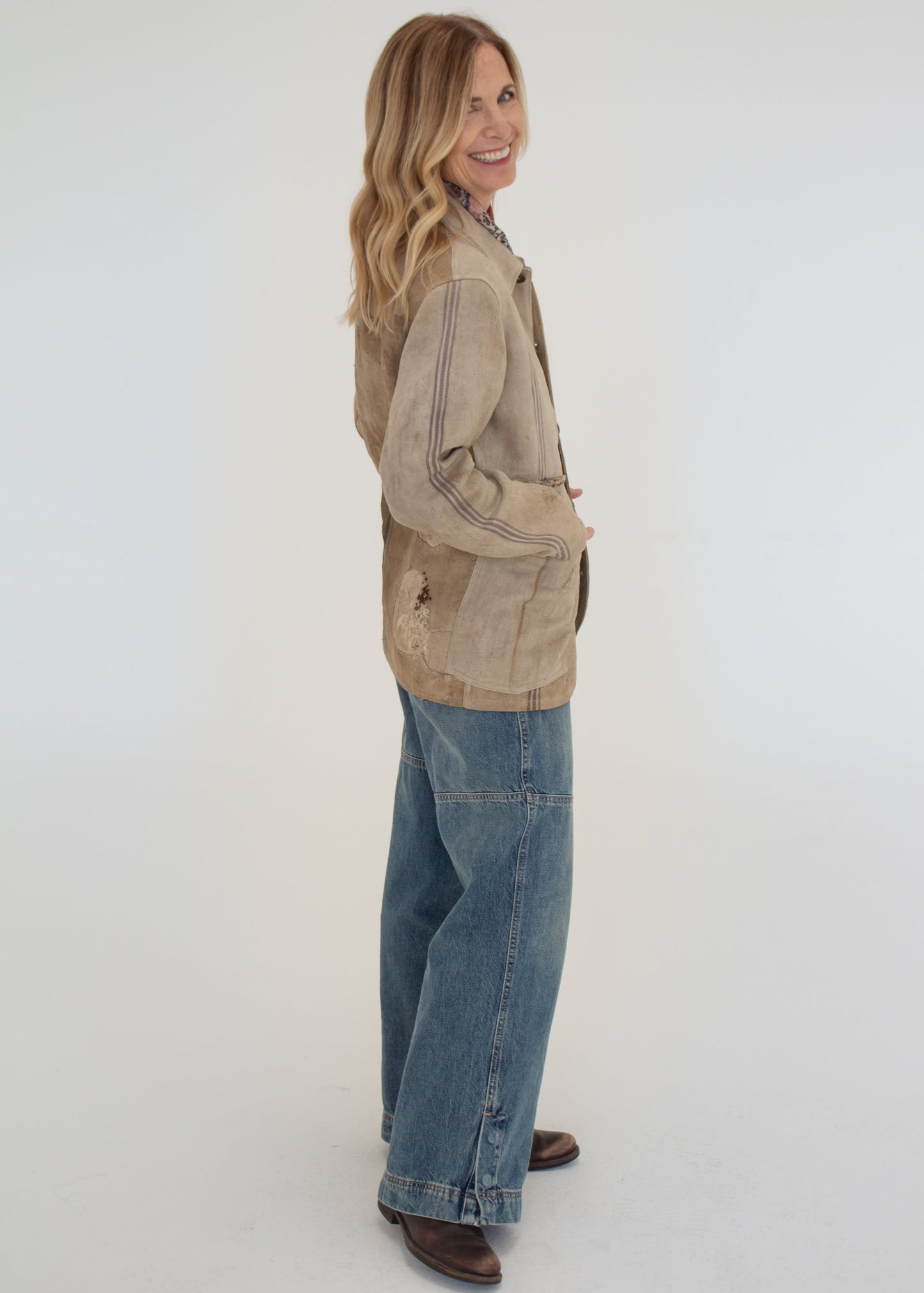 C. 1900 German Grain Sack Chore Jacket