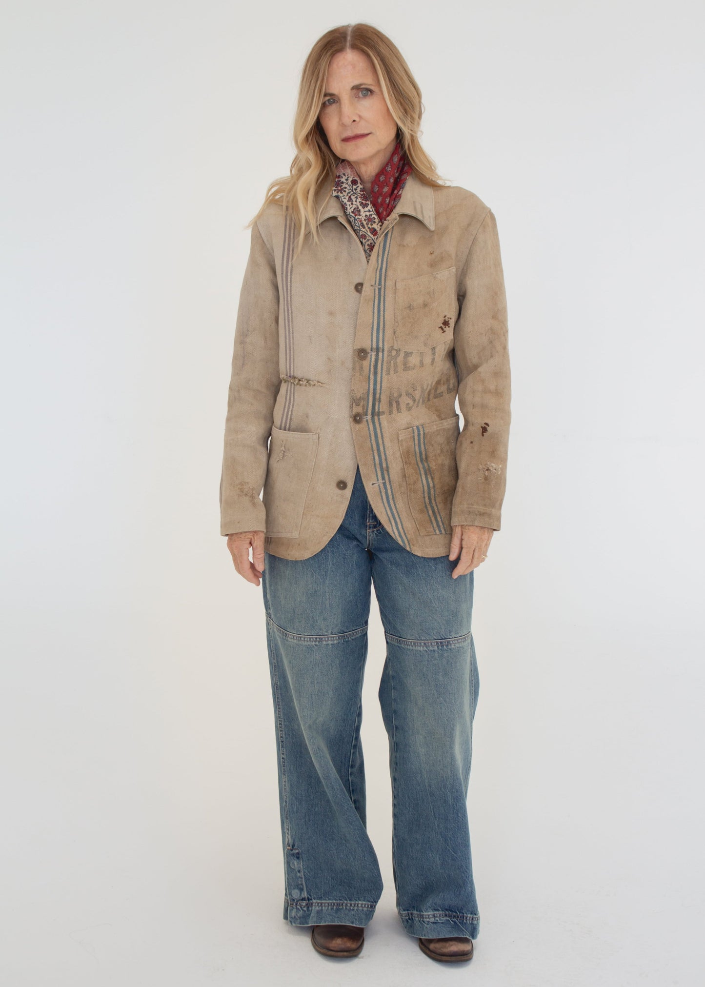 C. 1900 German Grain Sack Chore Jacket