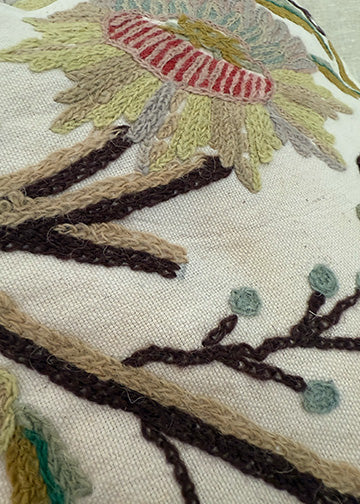 Crewelwork Throw Pillow