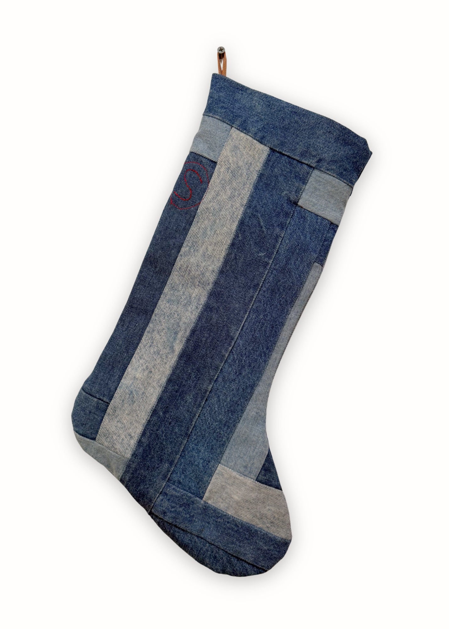 Patchwork Quilt Stocking Wool Denim Patchwork