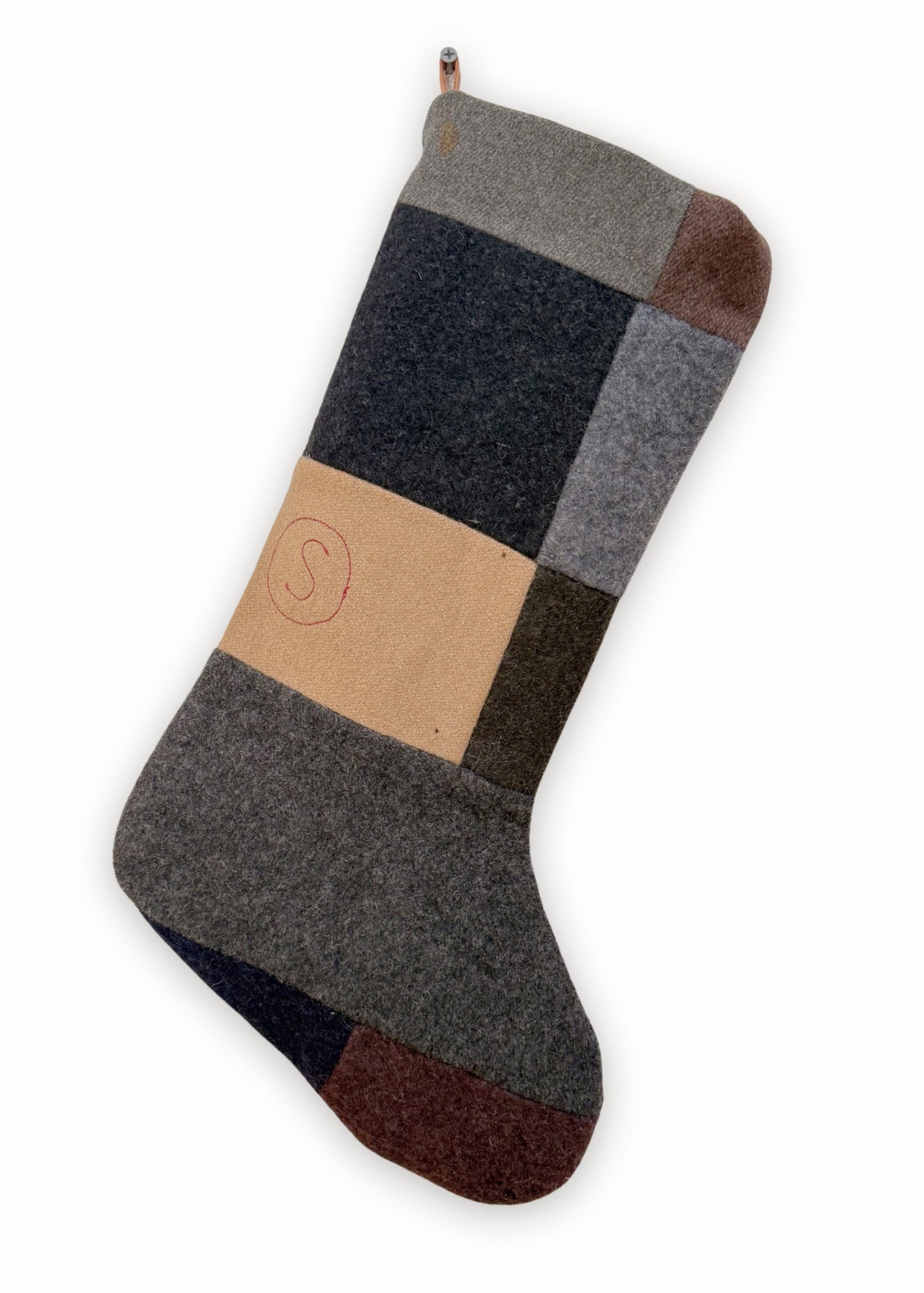 Patchwork Quilt Stocking Wool Patchwork 1