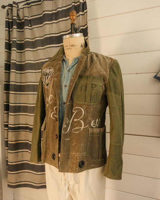 Painted Military Duffle Jacket - S/M