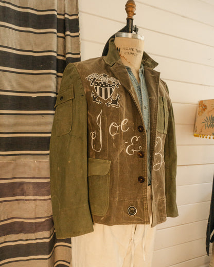 Painted Military Duffle Jacket - S/M
