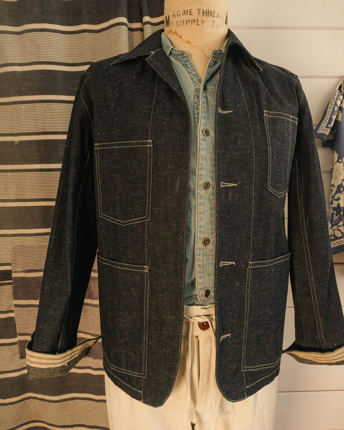 Selvedge Denim Chore Jacket - M