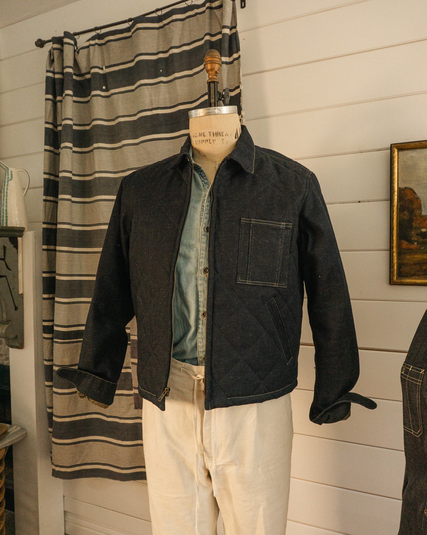 Quilted Denim Jacket - M