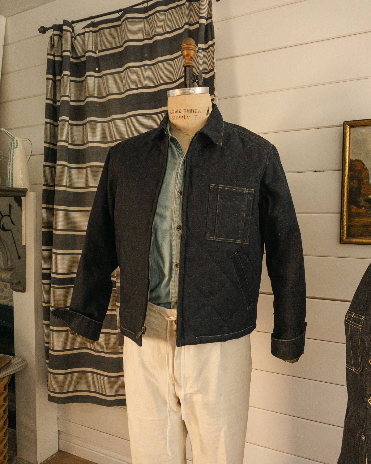 Quilted Denim Jacket - M
