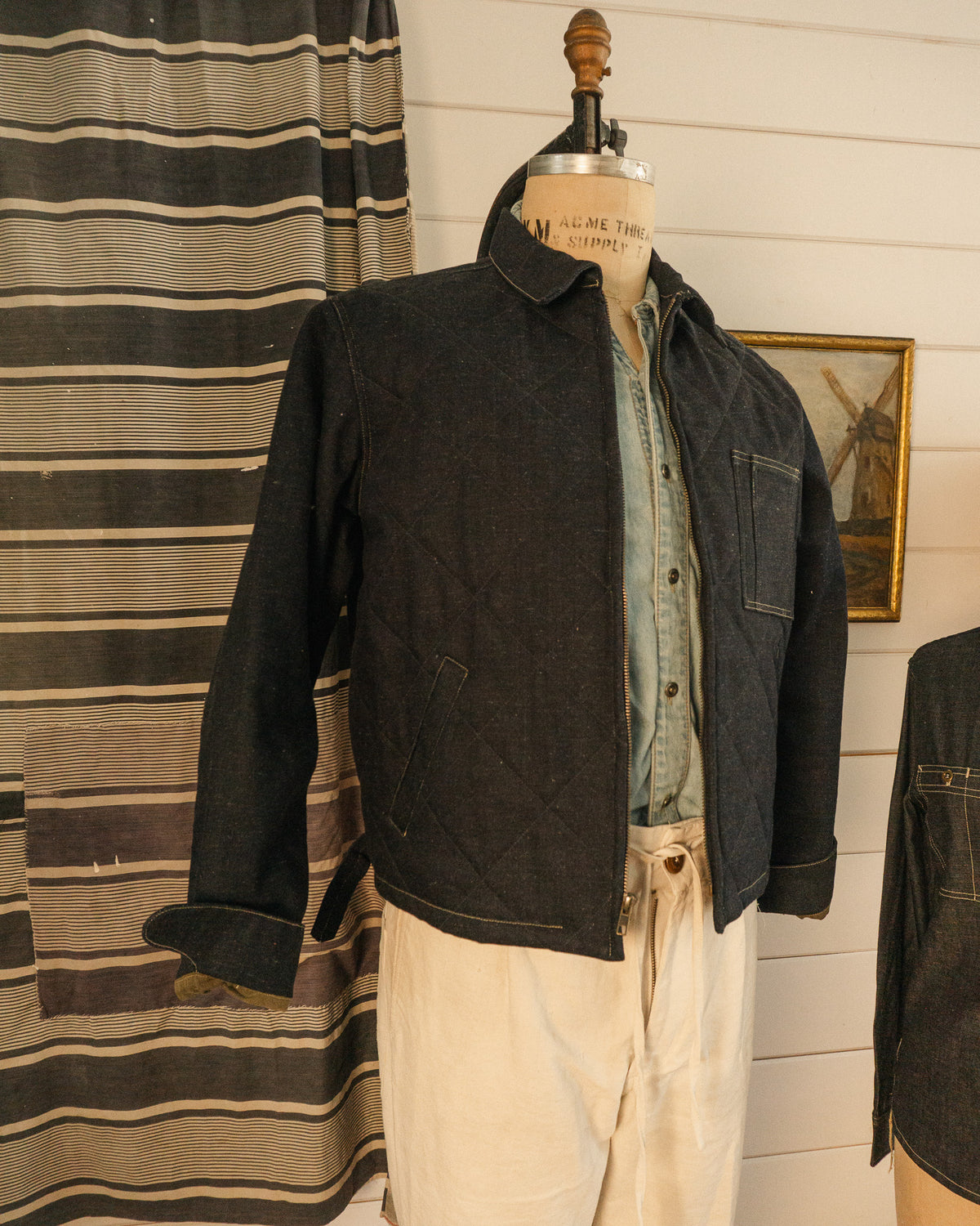 Quilted Denim Jacket - M