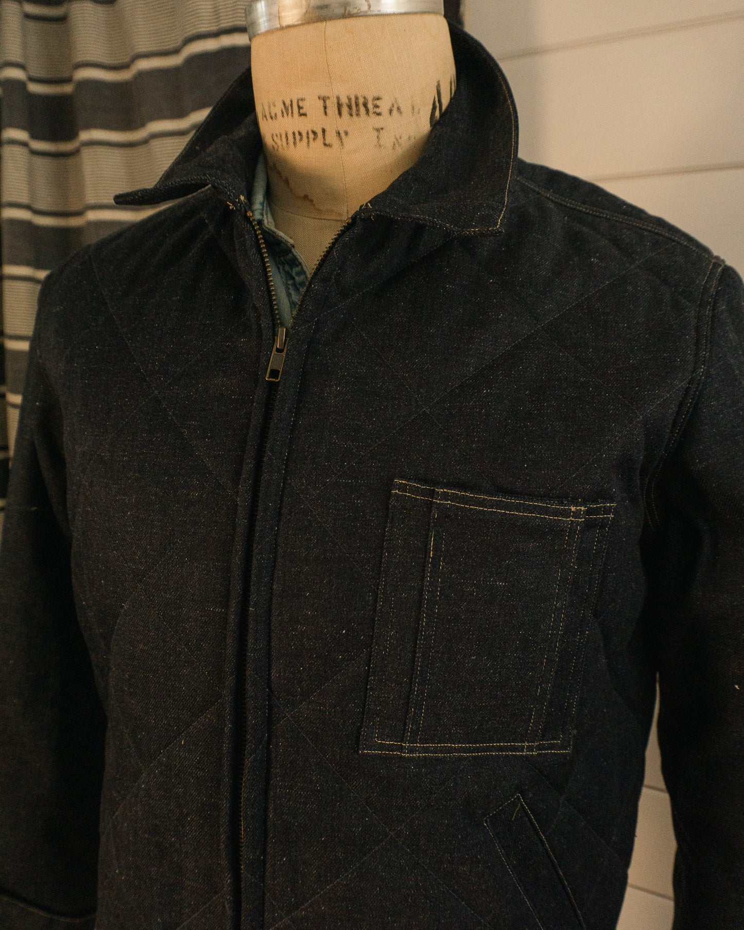 Quilted Denim Jacket - M