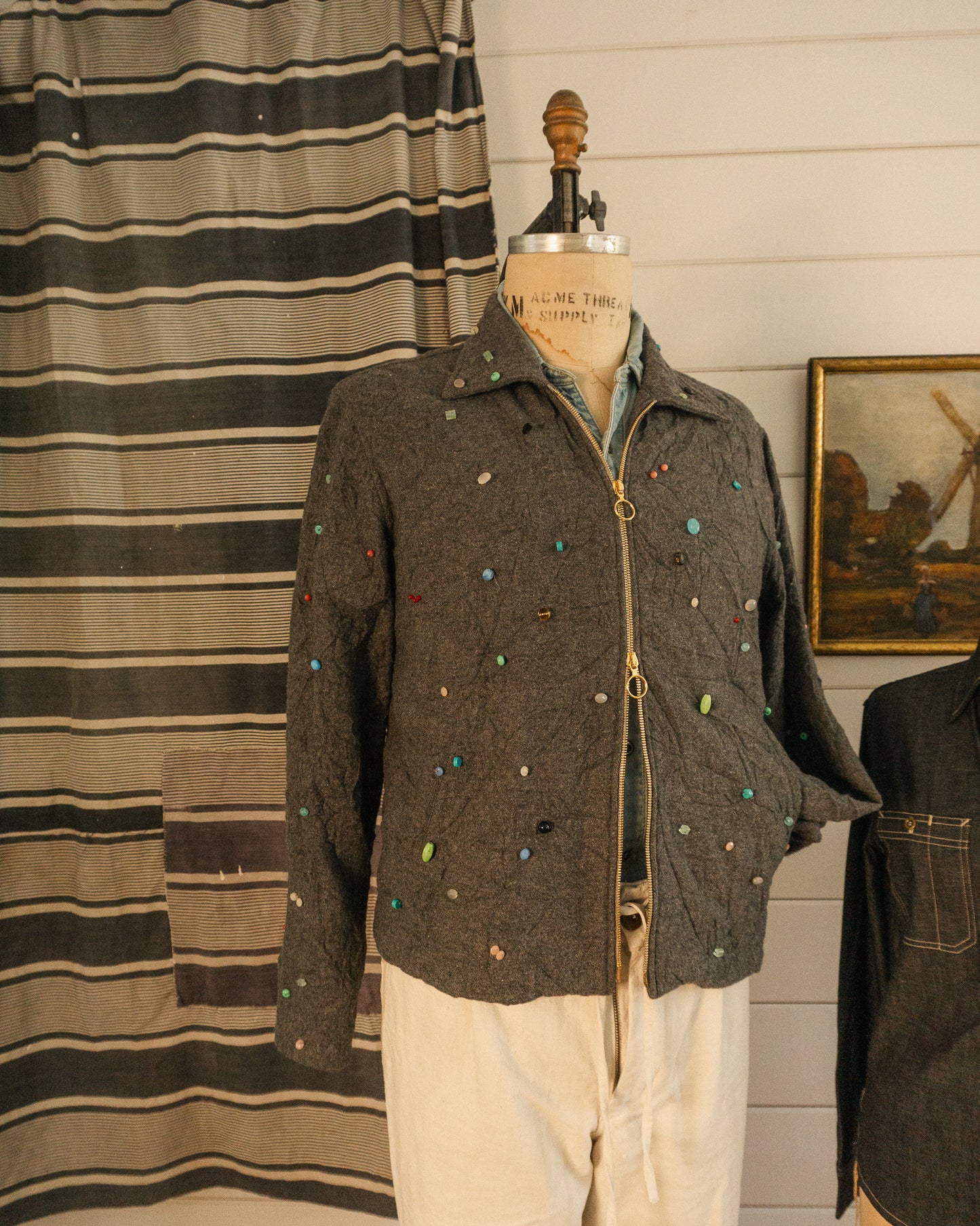 Wrinkled Wool Jacket - M