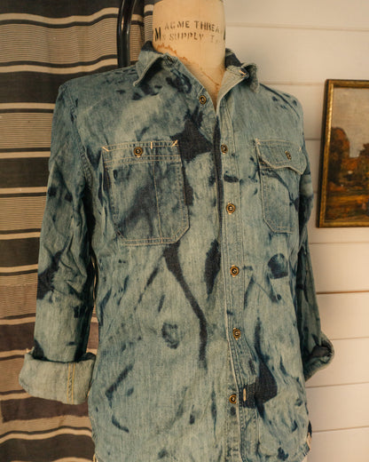 Garment Dyed Denim Work Shirt - M