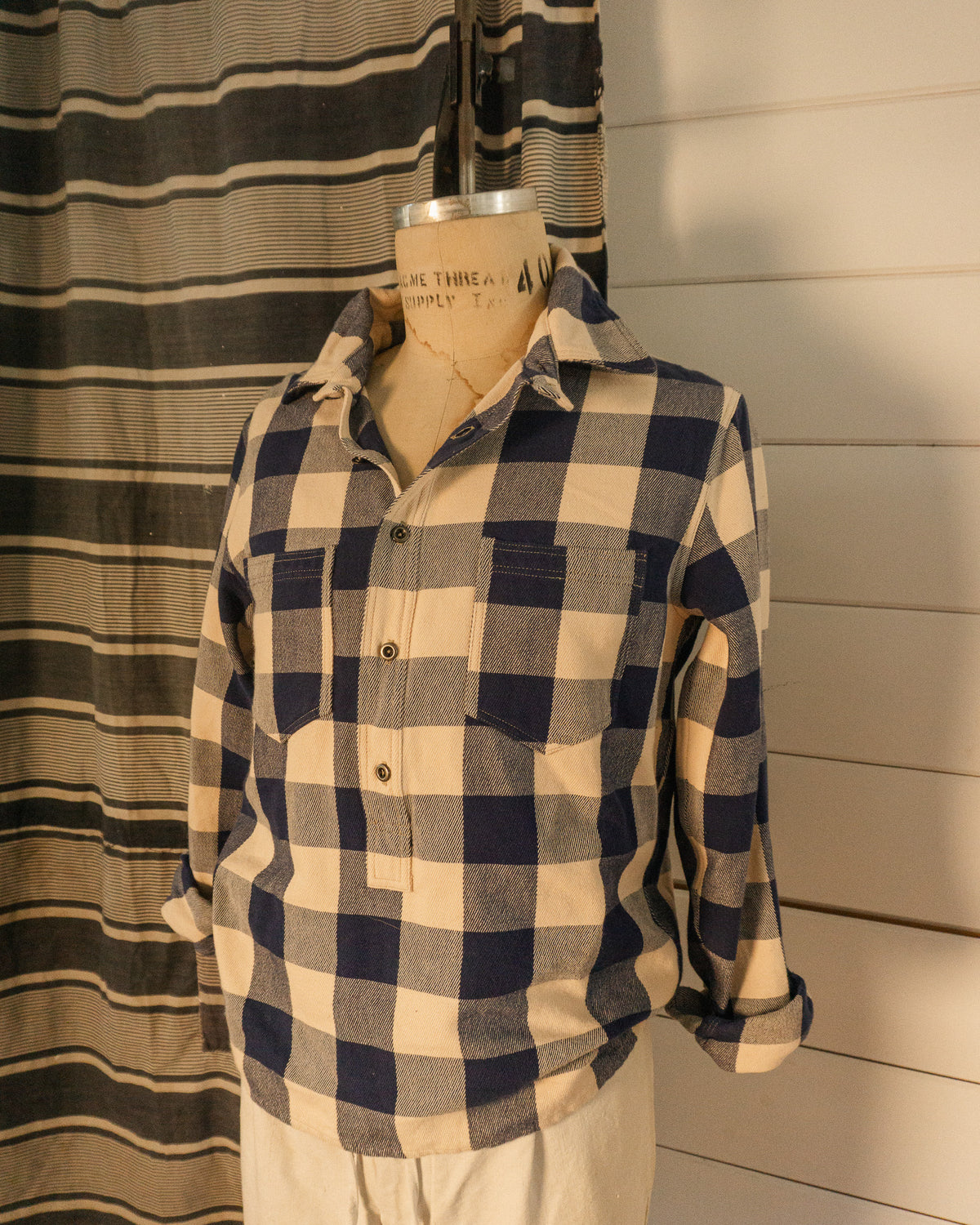 Flannel 3/4 Placket Shirt - M