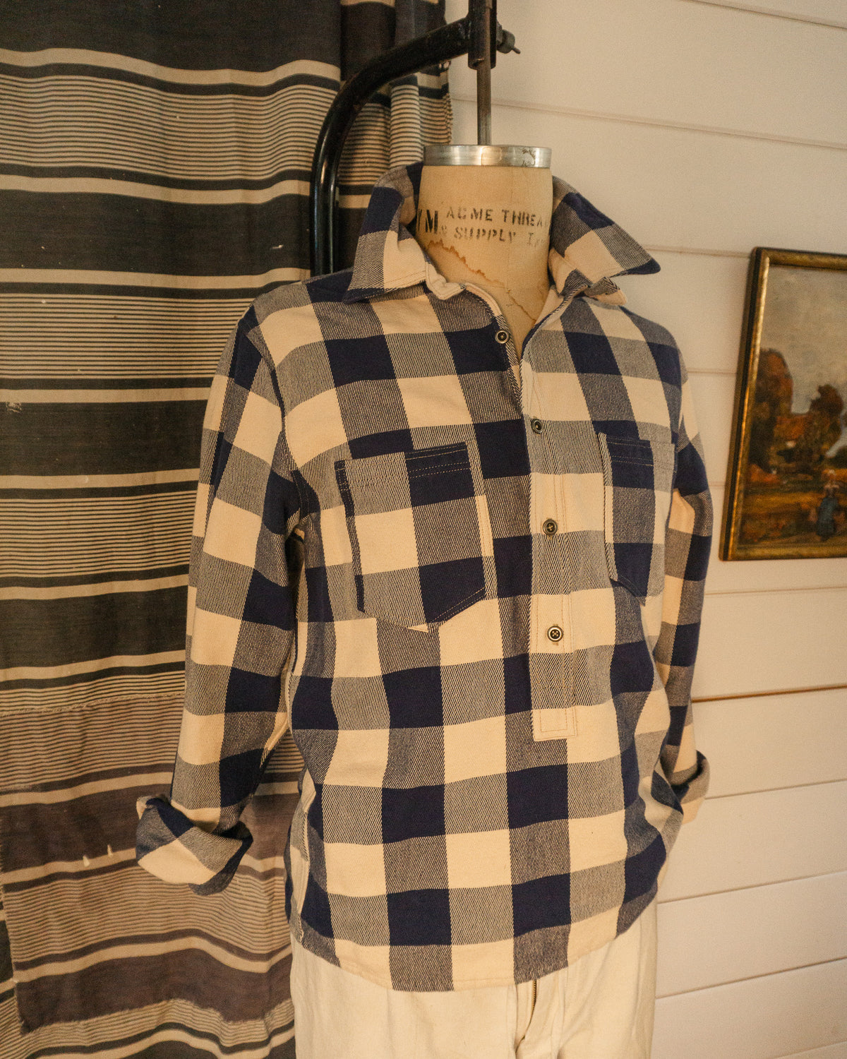 Flannel 3/4 Placket Shirt - M