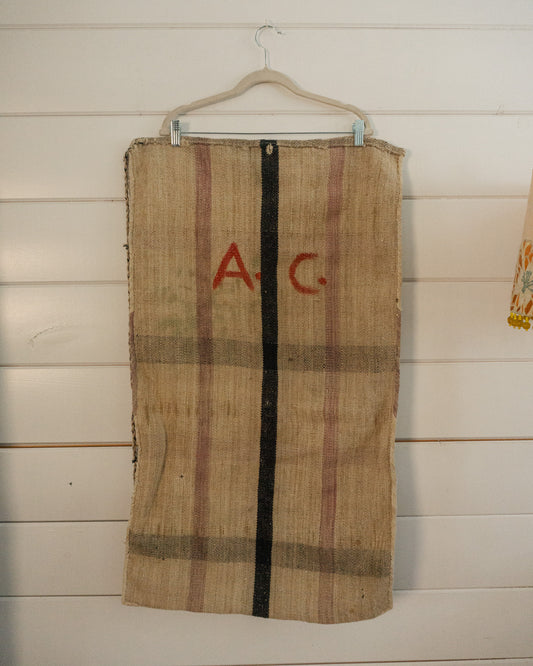 19th-Century European Hemp Grain Sack 04