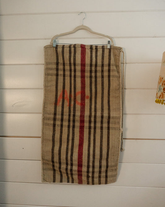 19th-Century European Hemp Grain Sack 05