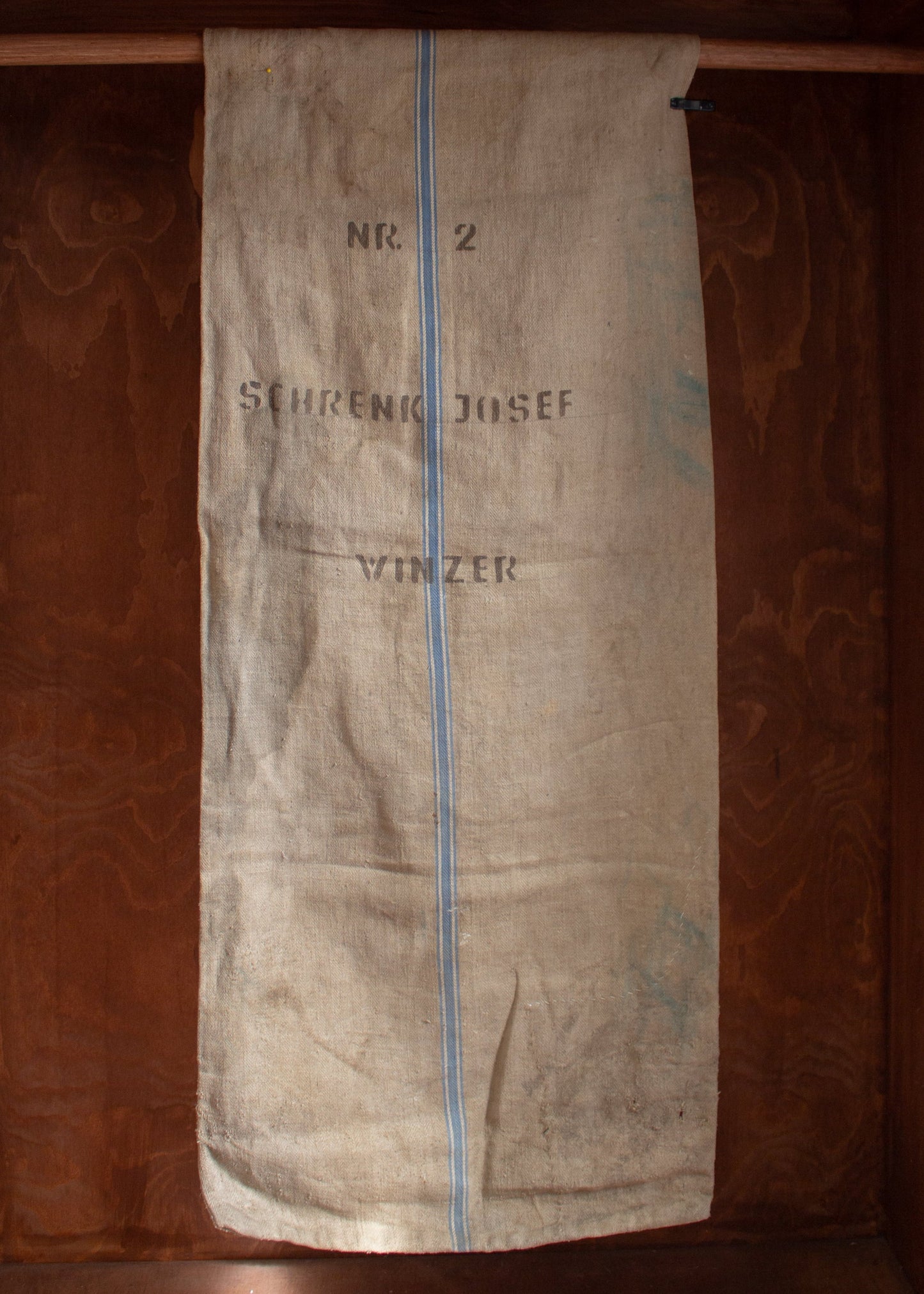 C. 1900 German Grain Sack Zipper Jacket