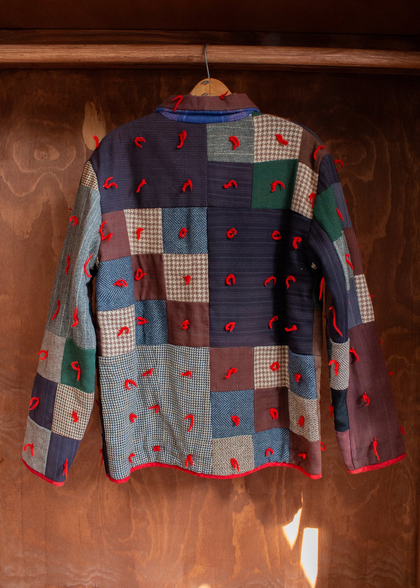 1920's American Wool Tied Quilt Jacket (Medium)