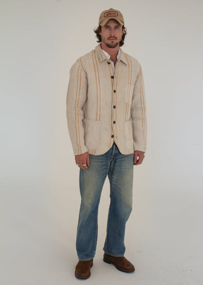 C. 1800 European Grain Sack Chore Jacket