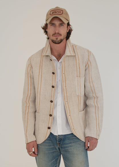 C. 1800 European Grain Sack Chore Jacket