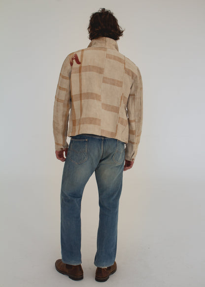 C. 1800 European Grain Sack Cropped Chore Jacket