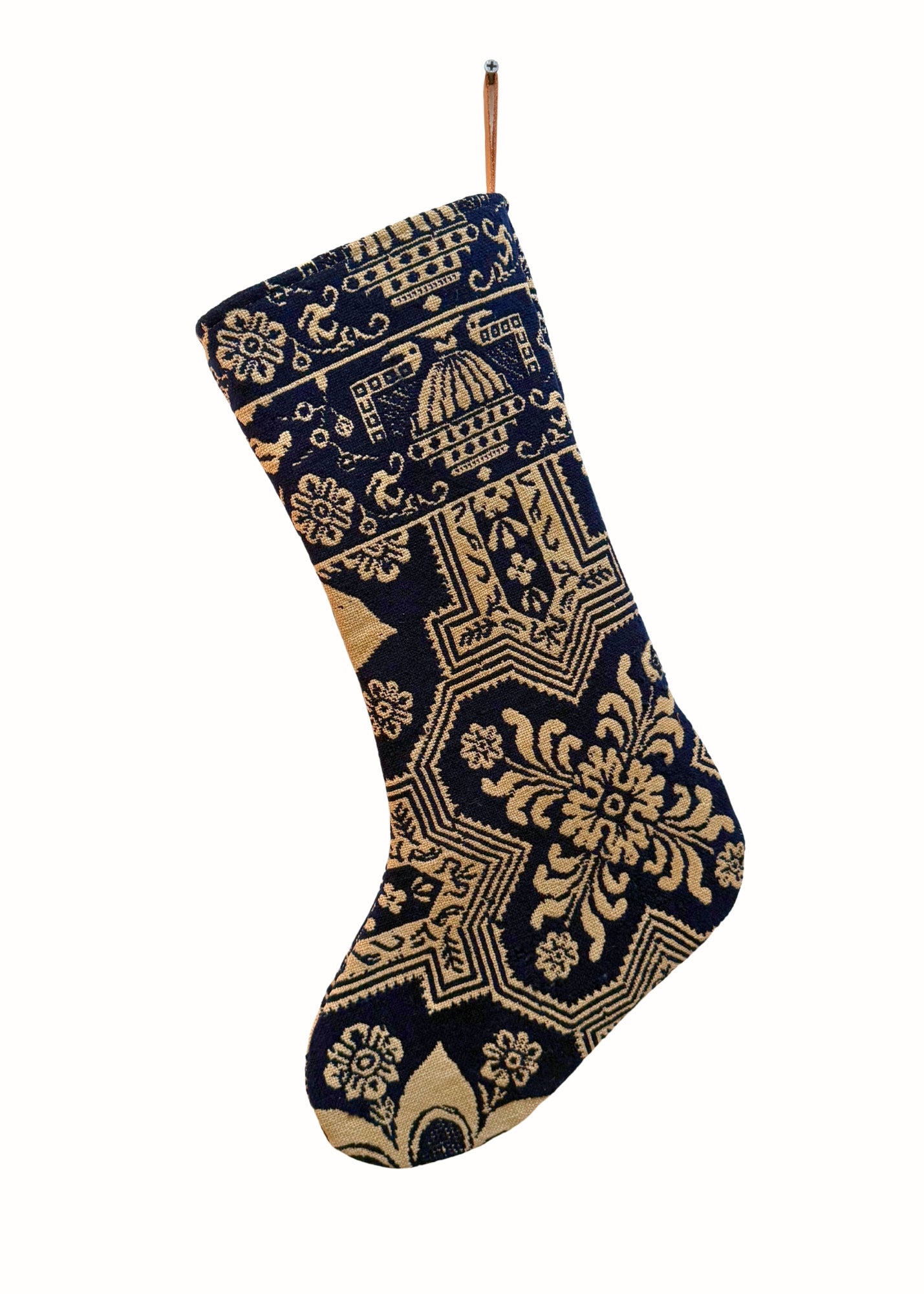 Coverlet Navy Stocking