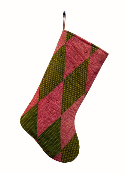 Pink and Green Quilt Stocking