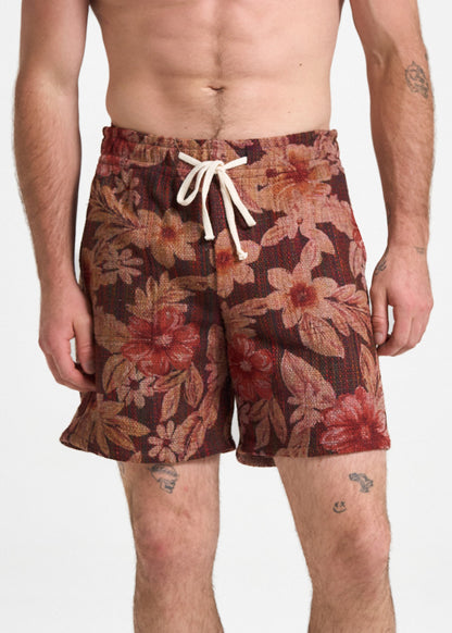 Painted Floral Silk Shorts (32)